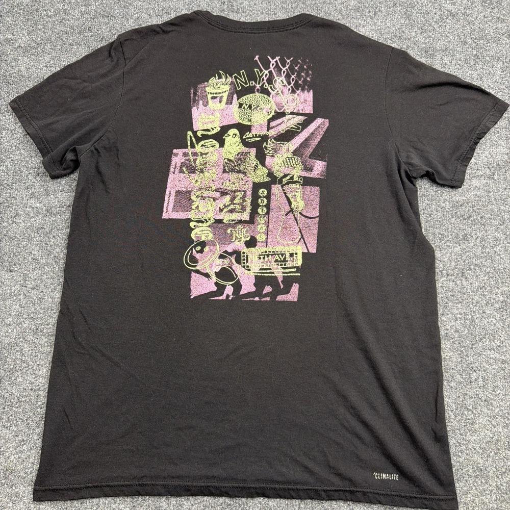 Adidas Climate Men's Medium Go To Tee Black Graphic Print NYC